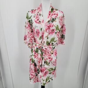 Show Me Your Mumu Wrap Robe Kimono Pink Floral Feminine One Size